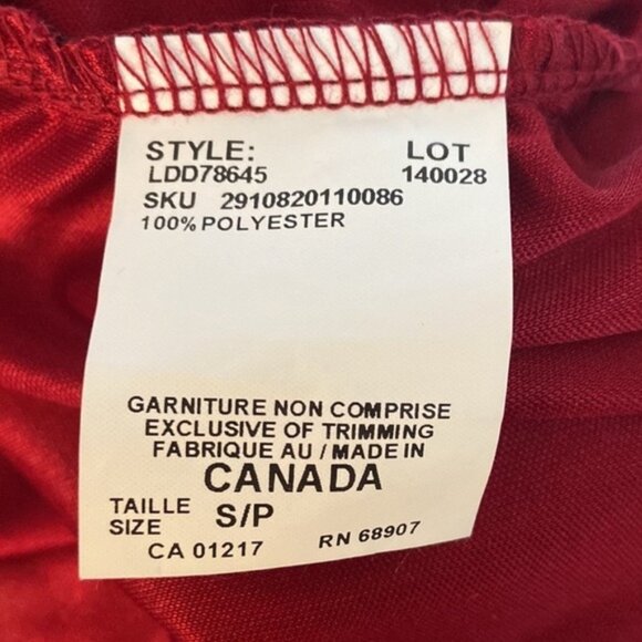 Le Chateau red one shoulder draped ruched web sleeve mini cocktail dress M - Picture 13 of 15